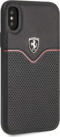 cover-ferrari-apple-iphone-x/xs-vera-pelle-nera