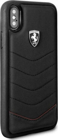 cover-ferrari-apple-iphone-x/xs-vera-pelle-nera