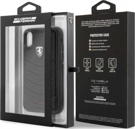 cover-ferrari-apple-iphone-x/xs-vera-pelle-nera