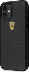 cover-ferrari-iphone-12-mini-effetto-carbonio-nera