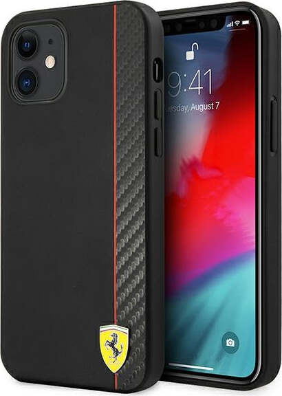cover-ferrari-iphone-12-mini-inserto-carbonio-nera