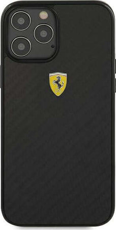 cover-ferrari-iphone-12-pro-max-effetto-carbonio-nera