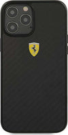 cover-ferrari-iphone-12-pro-max-effetto-carbonio-nera