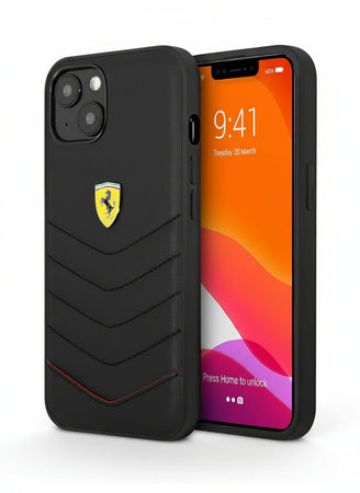 cover-ferrari-iphone-13-in-vera-pelle-black