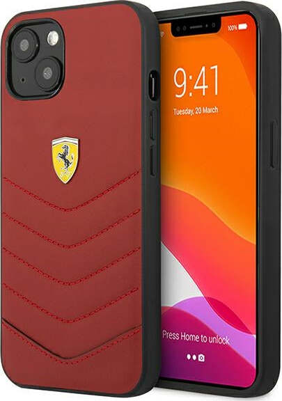 cover-ferrari-iphone-13-mini-vera-pelle-rossa