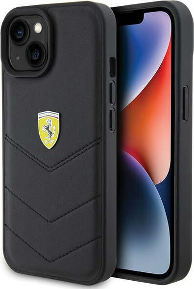 cover-ferrari-iphone-15/14/13-nera-vera-pelle