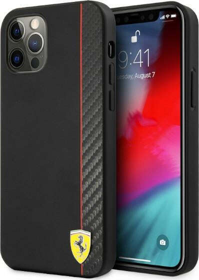 cover-ferrari-iphone-pro-max-effetto-carbonio-nera