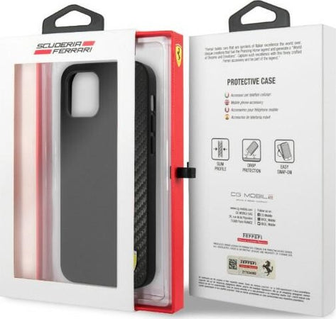 cover-ferrari-iphone-pro-max-effetto-carbonio-nera