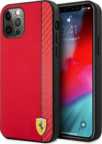 cover-ferrari-iphone-pro-max-effetto-carbonio-rossa