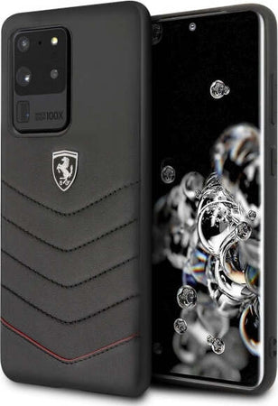 cover-ferrari-samsung-s20-ultravera-pelle-nera