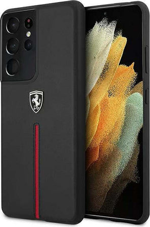 cover-ferrari-vera-pelle-nera-samsung-s21-ultra