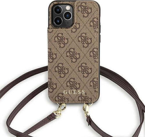 cover-guess-iphone-12-/-12-pro-brown-con-tracolla-e-porta-carte-di-credito
