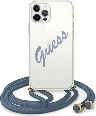 cover-guess-iphone-12-/-12--pro-con-laccio-da-collo-blu