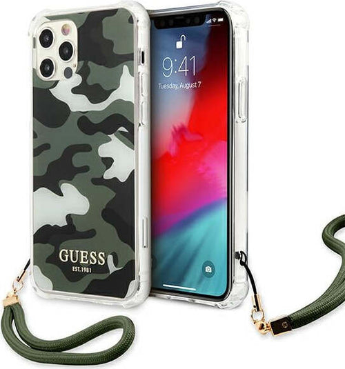 cover-guess-iphone-12-/-12--pro-con-laccio-da-collo-camouflage