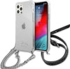 cover-guess-iphone-12-/12-pro-trasparente-con-catena-silver