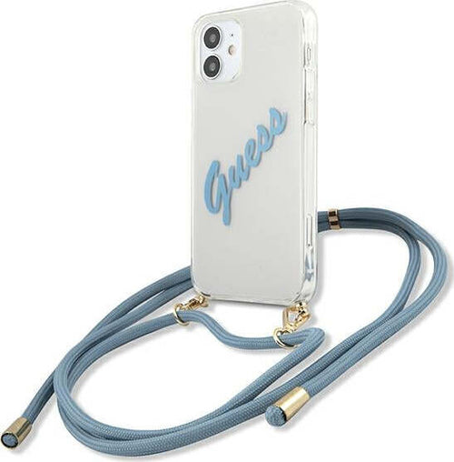 cover-guess-iphone-12-mini-con-laccio-da-collo-blu