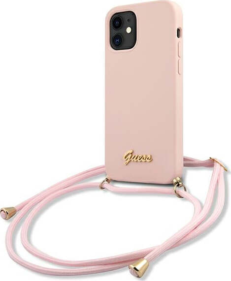cover-guess-iphone-12-mini-con-laccio-da-collo-pink