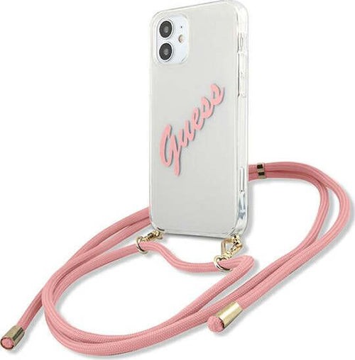 cover-guess-iphone-12-mini-con-laccio-da-collo-rosa