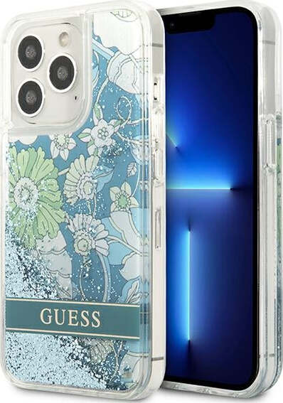cover-guess-iphone-13-pro-flower-liquid-glitter