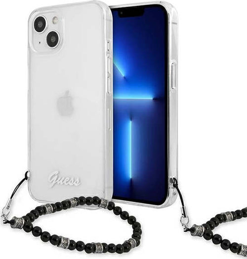 cover-guess-iphone-13-trasparente-con-laccio-da-polso-nero