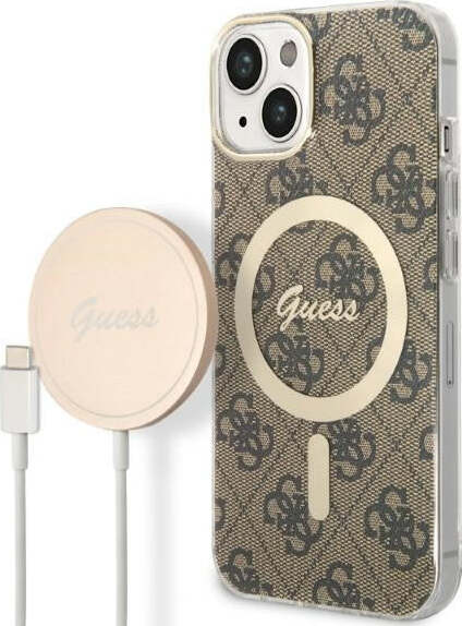 cover-guess-iphone-14-plus-con-caricabatterie-magsafe-brown