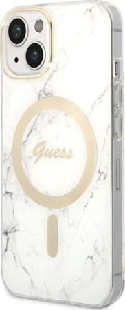 cover-guess-iphone-14-plus-con-caricabatterie-magsafe-effetto-marmo-white