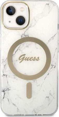 cover-guess-iphone-14-plus-con-caricabatterie-magsafe-effetto-marmo-white