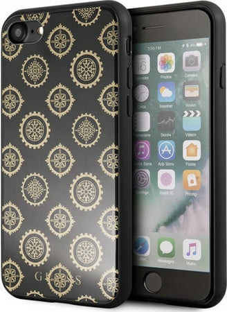 cover-guess-iphone-6/7/8/-se-2020-nera-logo-gold