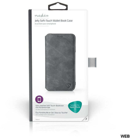 Cover iPhone 11 nera Custodia protettiva con portafoglio morbida nera wb1260
