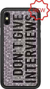 cover-iphone-xr-paillette-sequins-quote---i-don't-give-interviews