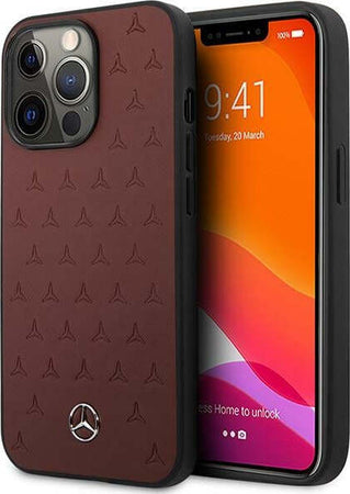 cover-mercedes-iphone-13-pro-vera-pelle-rossa