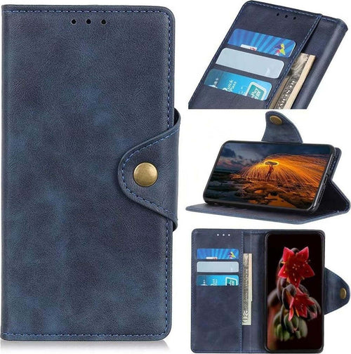Cover per Samsung A13 5G Funzione Stand Slot Cart Flip Case in Pelle colore BLU