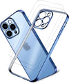 Cover Protettiva Azzurro Metallizzato con 2 Pellicole compatibile per iPhone 13 Pro Max