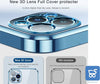 Cover Protettiva Azzurro Metallizzato con 2 Pellicole compatibile per iPhone 13 Pro Max