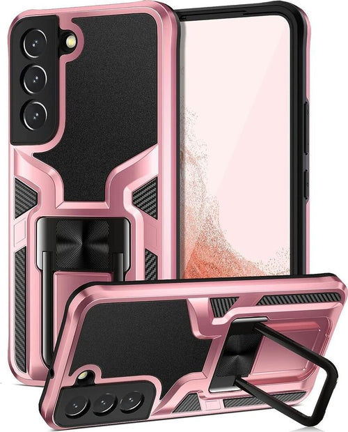 Cover Protettiva per Galaxy S22 Antiurto con Stand Placca Magnetica per Auto Protezione Fotocamera