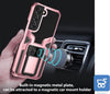 Cover Protettiva per Galaxy S22 Antiurto con Stand Placca Magnetica per Auto Protezione Fotocamera