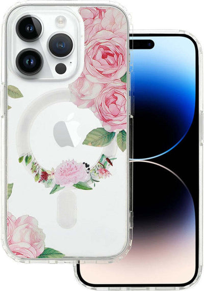cover-ultraprotettiva-iphone-14-trasparente-con-fiori-compatibile-magsafe