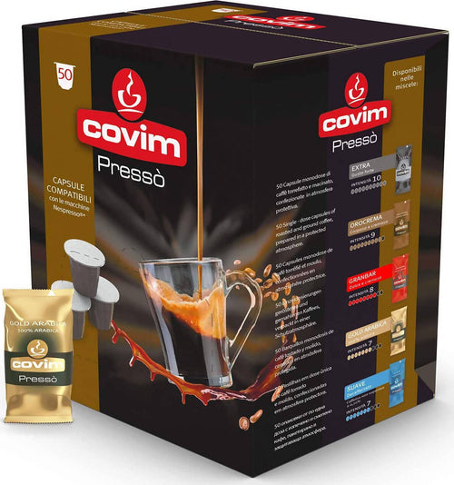 Covim 50 Capsule Gold Arabica Caffè in Capsule Compatibili Nespresso Miscela Gold Arabica Confezione 50 Pz Alimentari e cura della casa/Caffè tè e bevande/Caffè/Cialde e capsule di caffè Franco Pausa Caffè - Albano Laziale, Commerciovirtuoso.it