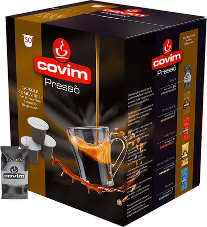 Covim 50x Capsule Extra Covim Caffè in Capsule Compatibili Nespresso Miscela Extra Confezione Da 50 Pz Alimentari e cura della casa/Caffè tè e bevande/Caffè/Cialde e capsule di caffè Franco Pausa Caffè - Albano Laziale, Commerciovirtuoso.it