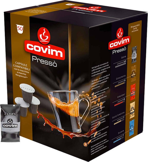 Covim 50x Capsule Extra Covim Caffè in Capsule Compatibili Nespresso Miscela Extra Confezione Da 50 Pz Alimentari e cura della casa/Caffè tè e bevande/Caffè/Cialde e capsule di caffè Franco Pausa Caffè - Albano Laziale, Commerciovirtuoso.it