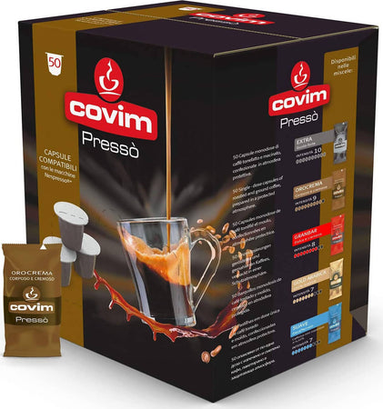Covim 50x Capsule Orocrema Covim Caffè In Capsule Compatibili Nespresso Miscela Orocrema Confezione Da 50 Pz Alimentari e cura della casa/Caffè tè e bevande/Caffè/Cialde e capsule di caffè Franco Pausa Caffè - Albano Laziale, Commerciovirtuoso.it