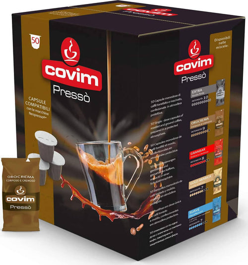 Covim 50x Capsule Orocrema Covim Caffè In Capsule Compatibili Nespresso Miscela Orocrema Confezione Da 50 Pz Alimentari e cura della casa/Caffè tè e bevande/Caffè/Cialde e capsule di caffè Franco Pausa Caffè - Albano Laziale, Commerciovirtuoso.it