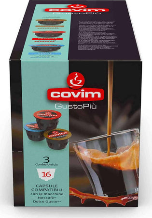 Covim Caffè 48 Capsule Gusto Più Brioso Orocrema Caffè in Capsule Compatibili Nescafè Dolce Gusto 3 Confezioni Da 16 Pezzi Alimentari e cura della casa/Caffè tè e bevande/Caffè/Cialde e capsule di caffè Franco Pausa Caffè - Albano Laziale, Commerciovirtuoso.it