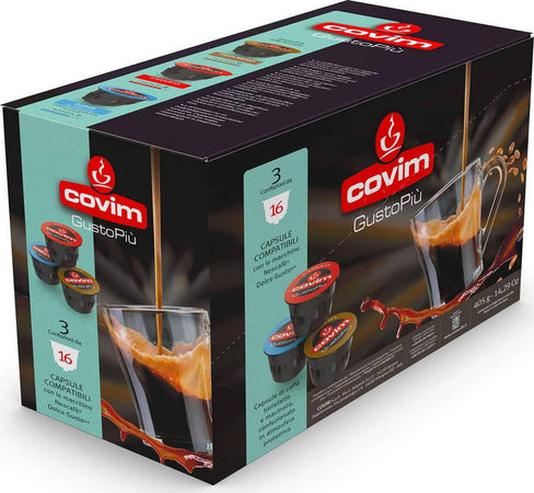 Covim Caffè 48 Capsule Gusto Più Brioso Orocrema Caffè in Capsule Compatibili Nescafè Dolce Gusto 3 Confezioni Da 16 Pezzi Alimentari e cura della casa/Caffè tè e bevande/Caffè/Cialde e capsule di caffè Franco Pausa Caffè - Albano Laziale, Commerciovirtuoso.it