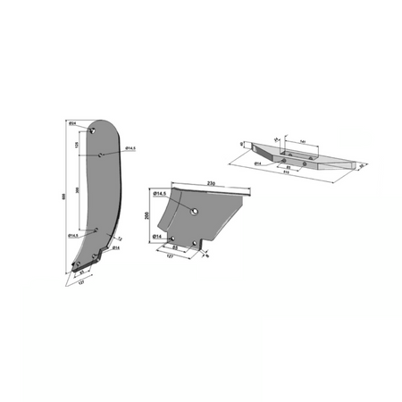 Ancora curva completa per ripuntatore modello piccolo lato sx