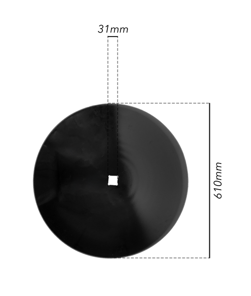 Disco frangizolle liscio con Ø 610mm spessore 5mm e foro quadrato di 31mm