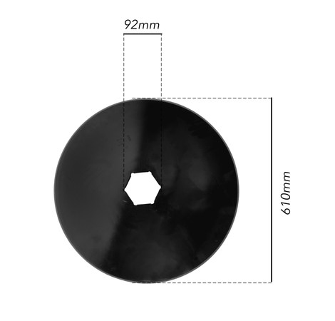 Disco frangizolle liscio Ø 610mm sp. 6mm con foro esagonale da 92mm