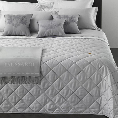 Trapuntino Matrimoniale Trussardi Seam Line 270x260 cm Raso di Cotone