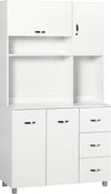 Credenza-alta-da-Cucina-Moderna-con-Cassetti,-Armadietti-e-Ripiani-Aperti,-100x39.5x183.5cm,-Bianco-mobile-armadio-multiuso-sala-da-pranzo-camera-soggiorno-Bagno-F835-242A