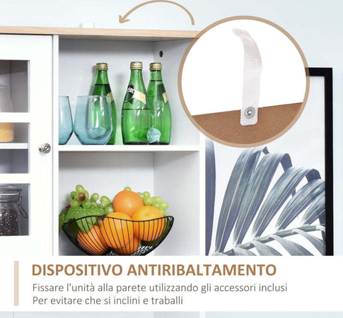 Credenza-alta-da-cucina-Moderna-in-Legno-MDF-Bianco-con-2-Vetrinette-80-x-37-x-183-cm-,-mobile-vetrina-multiuso-sala-da-pranzo-soggiorno-salotto-ingresso-ufficio-studio-F835-209A